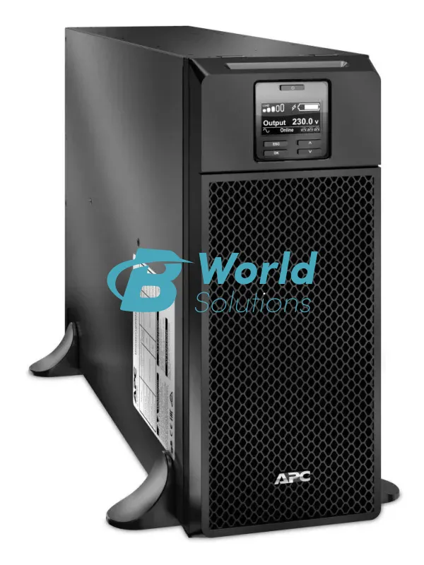 APC Smart-UPS On-Line, 5kVA/5kW, Rack/Tower, 230V, 2x IEC C13+1x IEC C19+Hard wire 3-wire (H+N+E) outlets, Network Card, W/O rail kit