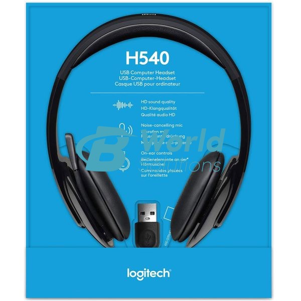 Logitech H540 USB Computer Headset with Noise-Canceling Mic