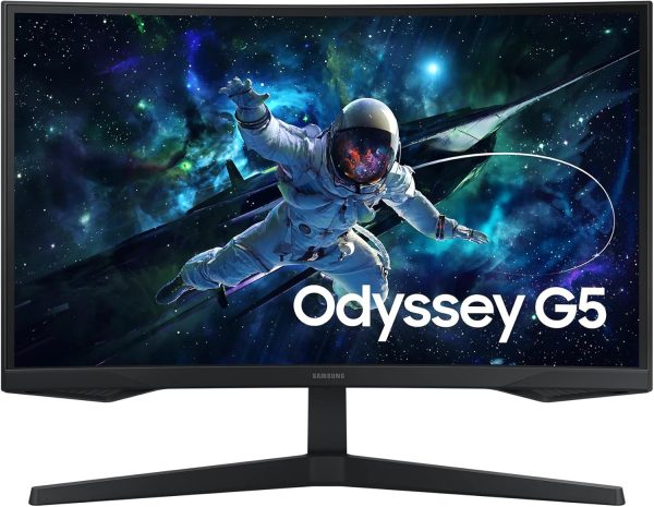 Samsung 32" Odyssey G5 G55C QHD Curved Gaming Monitor, 165Hz refresh rate and 1ms response time (MPRT), 1000R Curved Screen, AMD FreeSync, Middle East Version (New Launch) - LS32CG552EMXUE