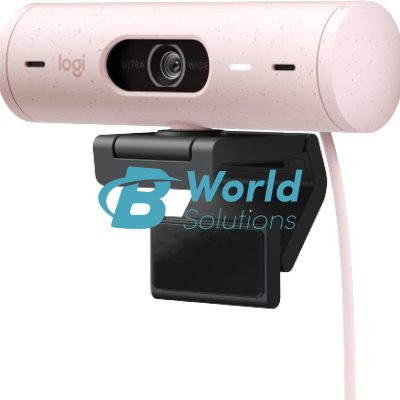 Logitech Brio 500 Full HD Webcam with Auto Light Correction, show Mode, Dual Noise Reduction Mics, Webcam Privacy Cover, Works with Microsoft Teams, Google Meet, Zoom, USB-C Cable, Streaming - Pink