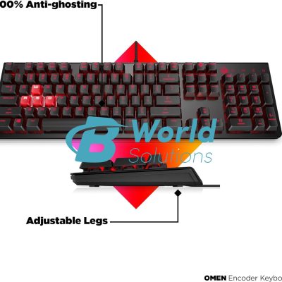 Omen Encoder Customizable Mechanical Gaming Keyboard with Cherry MX Red Keys, Full N-Key Rollover, LED Backlit, USB