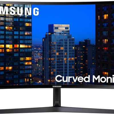 SAMSUNG 27" CF39 Series FHD 1080p Curved Computer Monitor, Ultra Slim Design, AMD FreeSync, 4ms response, HDMI, DisplayPort, VESA Compatible, Wide Viewing Angle, LC27F398FWNXZA, Black