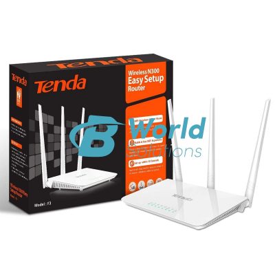 Tenda N300 Wireless Wi-Fi Router with High Power 5dBi Antennas (F3)