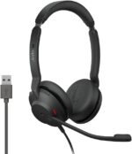 Jabra Evolve2 30 MS Wired Headset USB-A Stereo Black Lightweight Portable Telephone Headset with 2 Built-in Microphones Work Headset with Superior Audio and Reliable Comfort