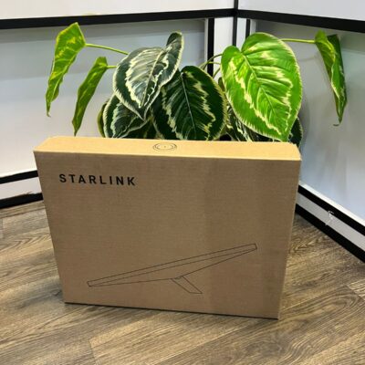 Mini Kit  STARLINK Compact Dual-Band AC Wi-Fi Router and Satellite Dish System – High-Speed Portable Internet for Remote and Mobile Use – White