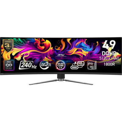 MSI MPG 491CQPX QD-OLED 49" 1440p HDR 240 Hz Curved Ultrawide Gaming Monitor(5 K RESOLUTION)
