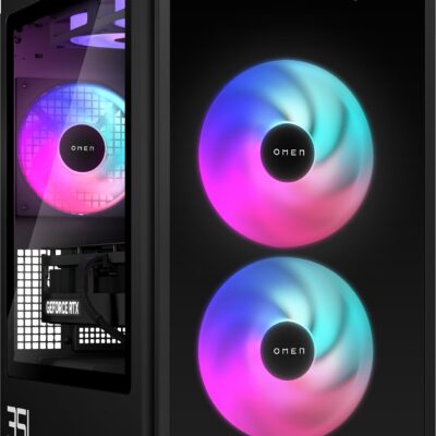 HP Omen GT16-0077ng 35L Gaming Desktop PC, Intel Core i7 i7-14700F, 16GB DDR5-SDRAM,512 GD SSD/ 1TB HDD, NVIDIA GeForce RTX 4060, Tower PC, Windows 11 PRO, Black Metal with Glass Cover Strip