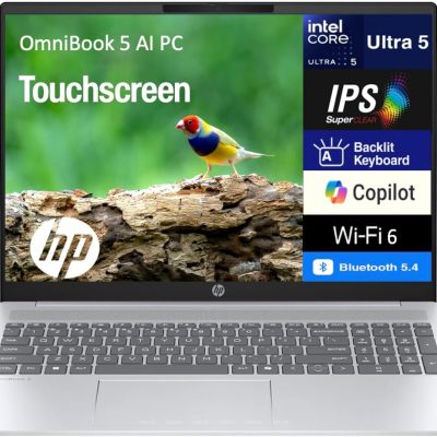 HP OmniBook 5 AI PC Laptop 16.0" Touchscreen IPS WUXGA Display (Intel Ultra 5-225U, 16GB LPDDR5X, 1TB SSD, Intel Graphics, Backlit KB, Win 11 Home)
