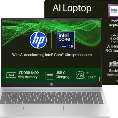 HP 15.6" FHD  Laptop, Intel Core Ultra 5 125H, 8GB RAM, 512 SSD , Intel Arc Graphics, Full-Size Keyboard, Wi-Fi 6, 720p Camera, Win 11, Silver