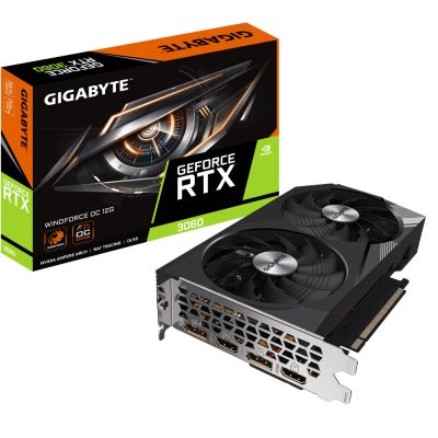 GIGABYTE GeForce RTX 3060 Gaming OC 12G (REV2.0) Graphics Card, 3X WINDFORCE Fans, 12GB 192-bit GDDR6, GV-N3060 Video Card
