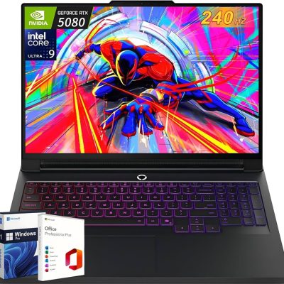 Lenovo Legion Pro 7 16IAX10H Gaming Laptop, 16" WQXGA OLED 240Hz Display, Intel Core Ultra 9 275HX, 32GB RAM, 2TB SSD, GeForce RTX 5080 16GB GPU, English Keyboard, Win11, Eclipse Black | 83F50014US